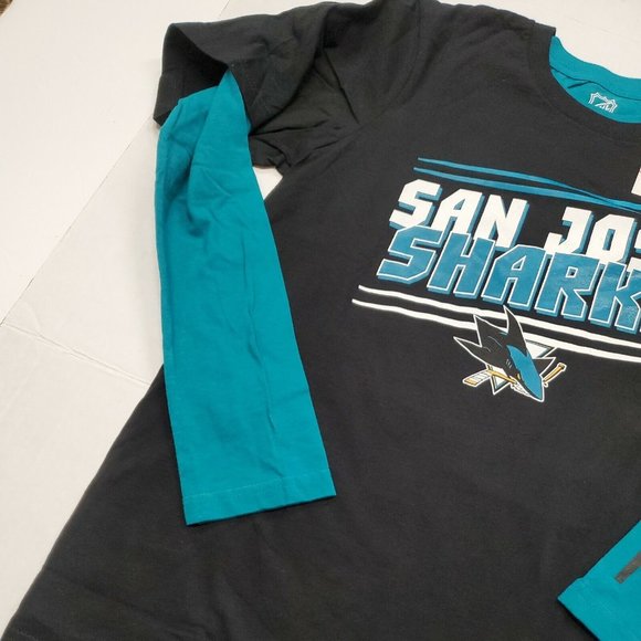 NWT San Jose Sharks Hockey NHL Long Sleeve Shirt Youth Large 14/16 New With Tags - Picture 5 of 7